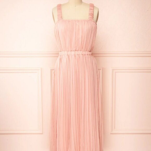 Inari Pink Pleated Midi Dress - Picture 1 of 6
